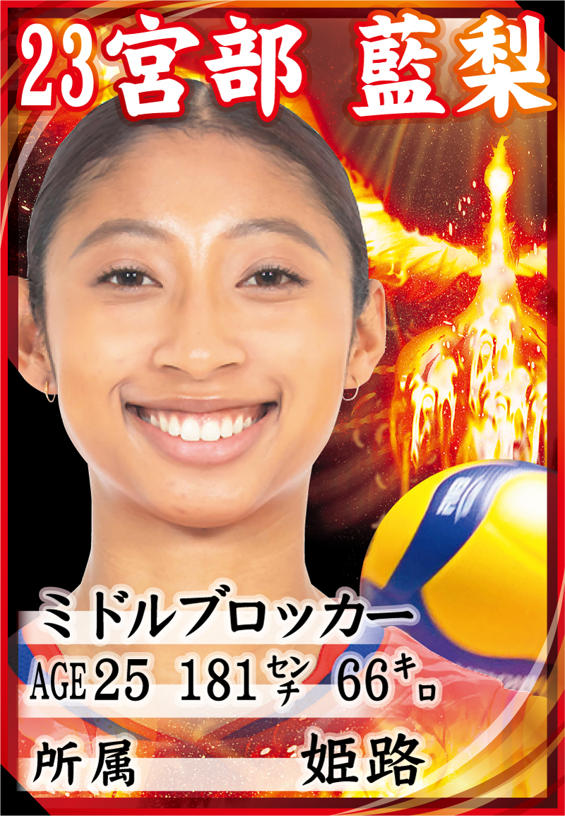 宮部藍梨の選手カード（写真は（C）JVA）