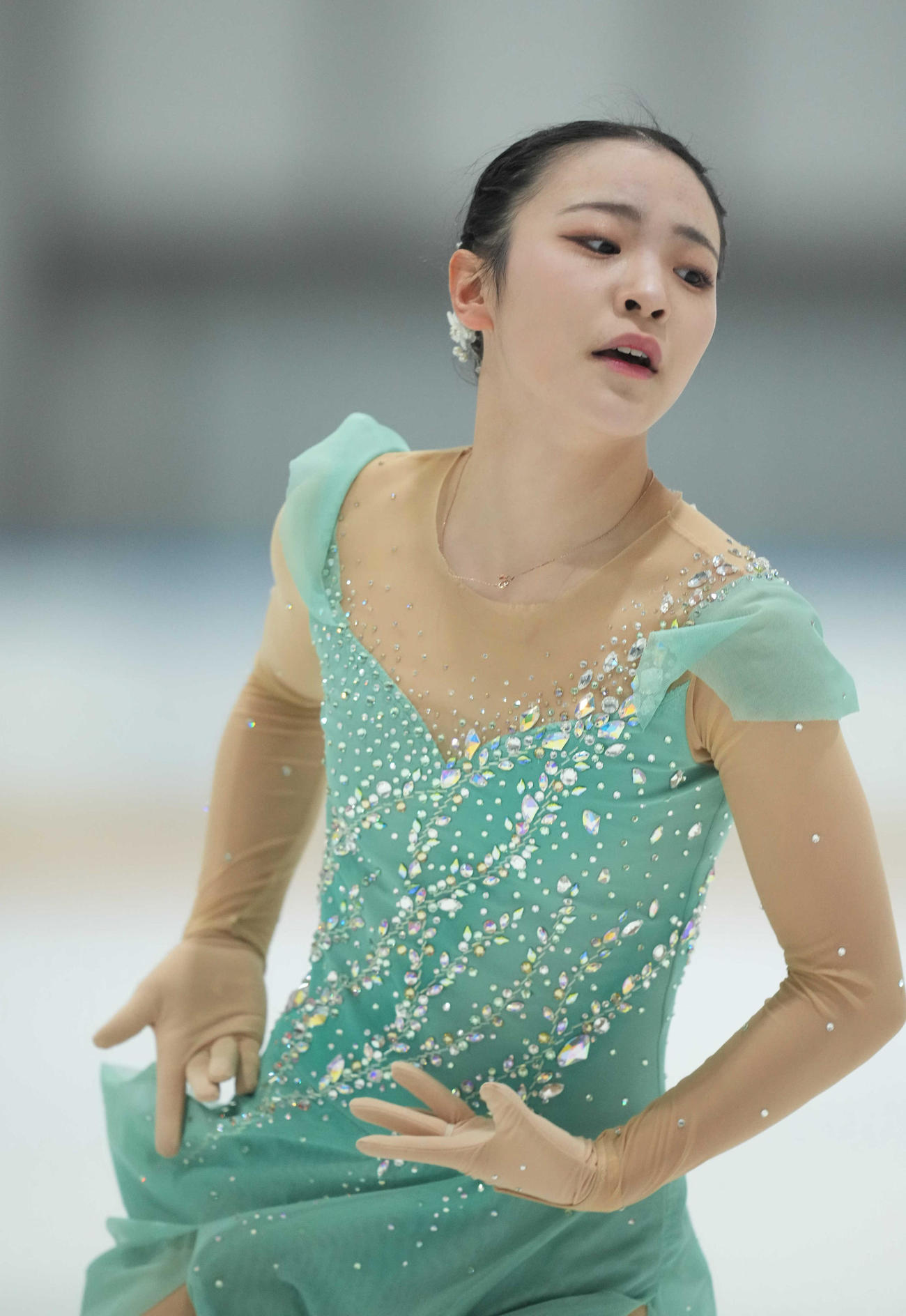 ジュニア女子フリー　演技を見せる高木（撮影・狩俣裕三）