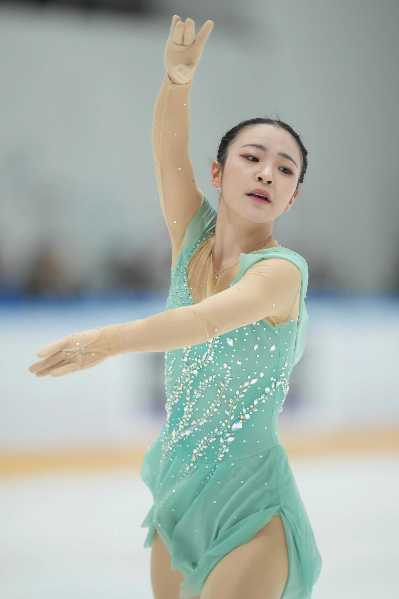 ジュニア女子フリー　演技を見せる高木（撮影・狩俣裕三）