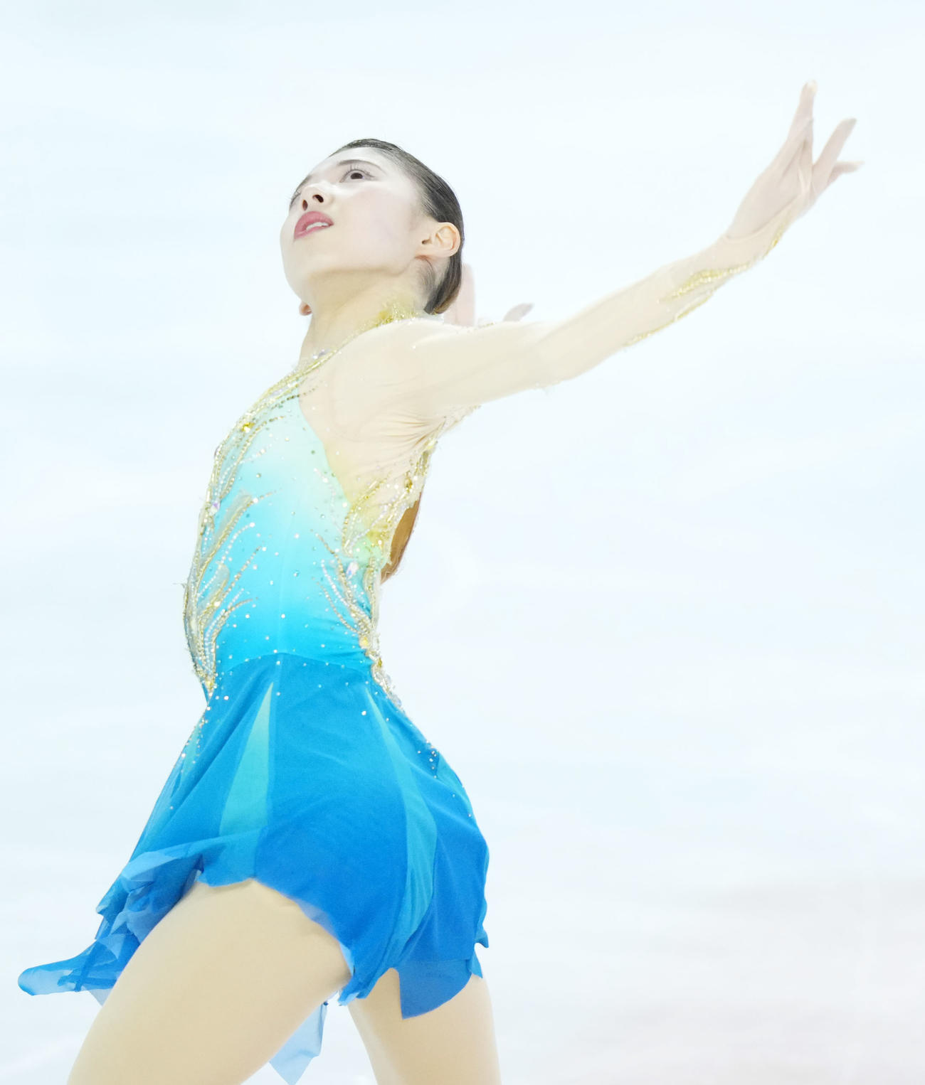 女子フリーで演技する住吉（撮影・横山健太）