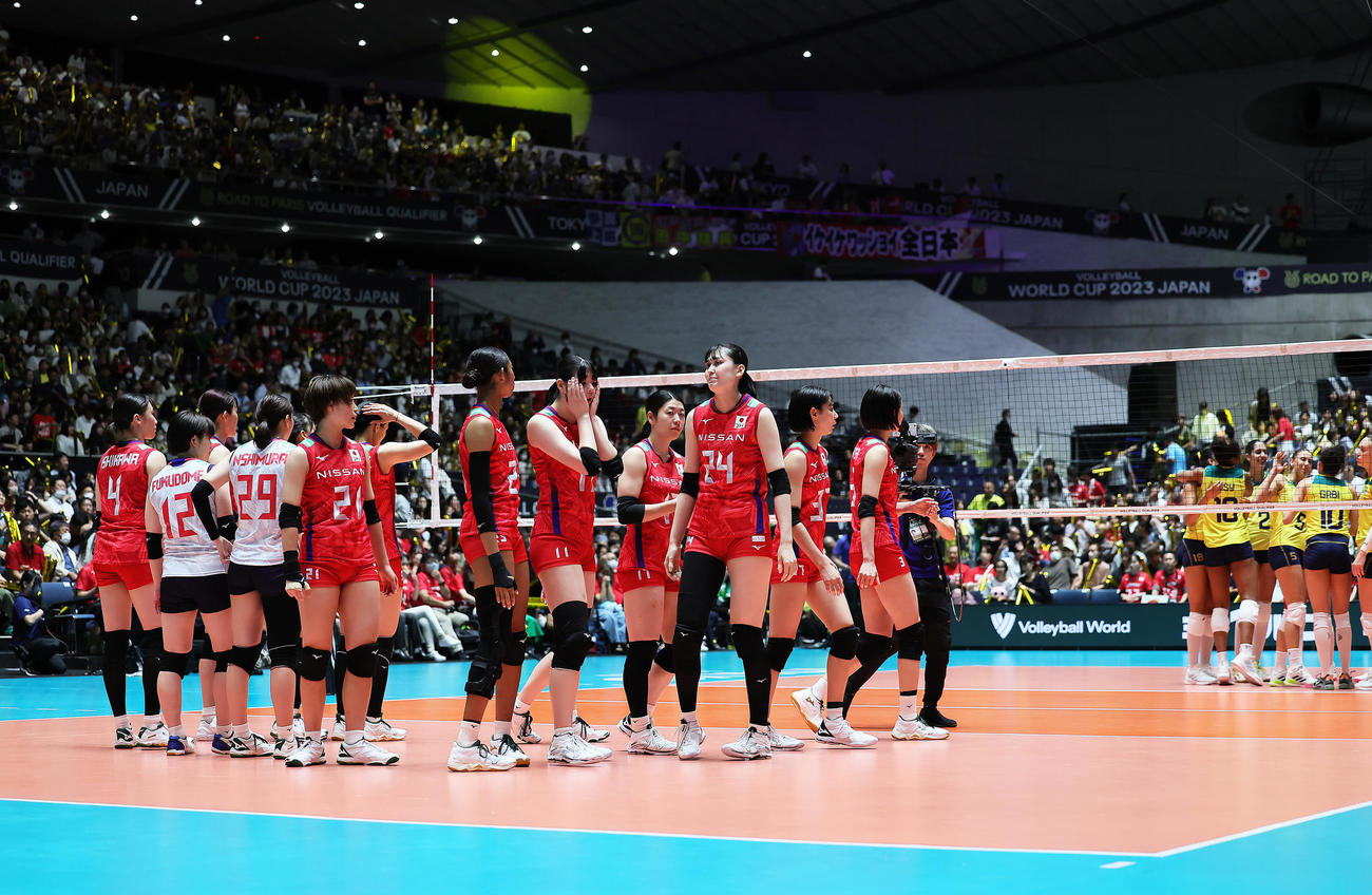 日本対ブラジル　今大会でのパリ五輪出場を逃した日本（撮影・足立雅史）