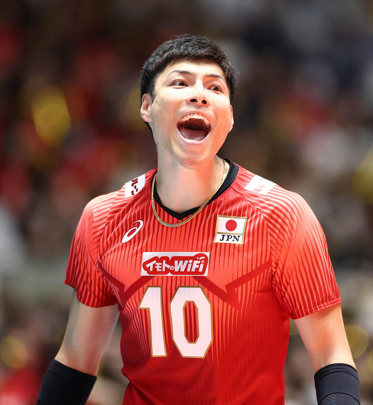 日本対フィンランド　日本対フィンランド　第3S、声出しする高橋健（撮影・河田真司）