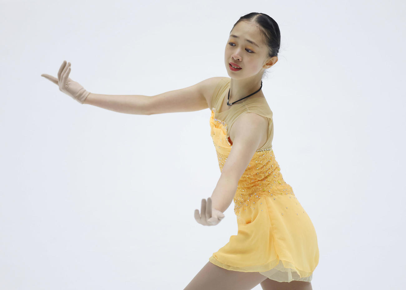 女子フリーで演技する清水（撮影・前田充）