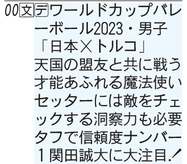W杯バレートルコ戦の放送を伝える番組表