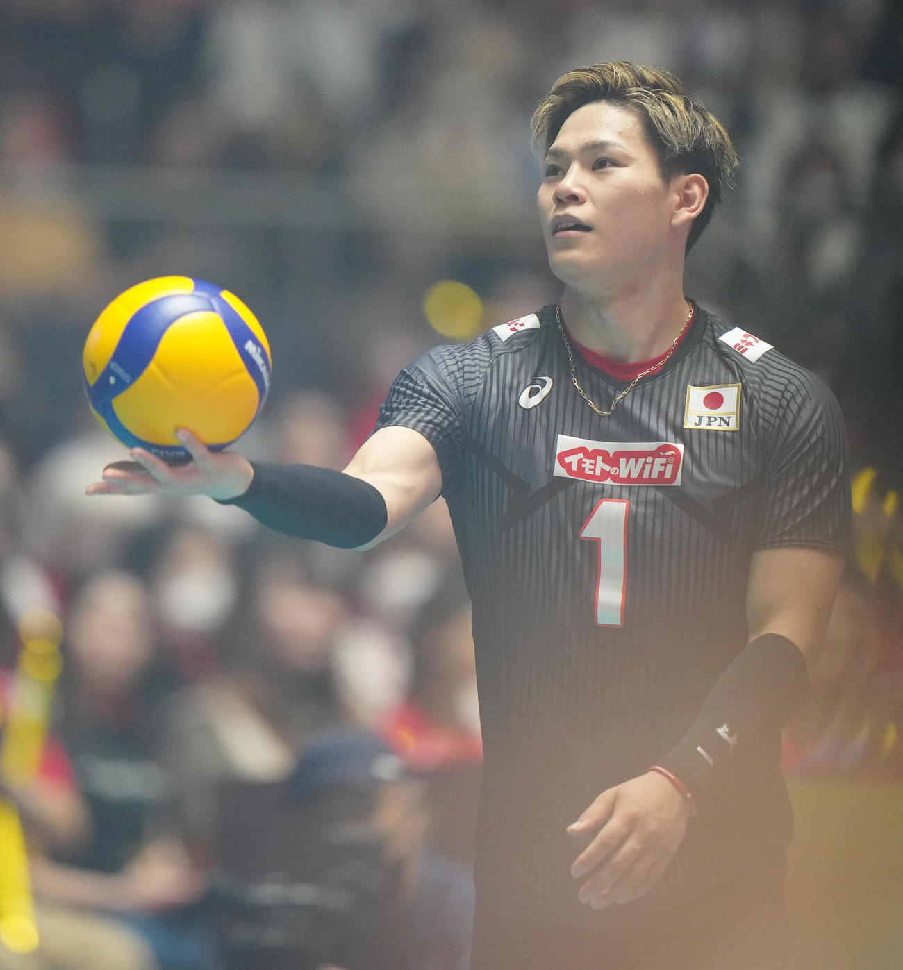 日本対トルコ　試合前練習に臨む西田（撮影・江口和貴）