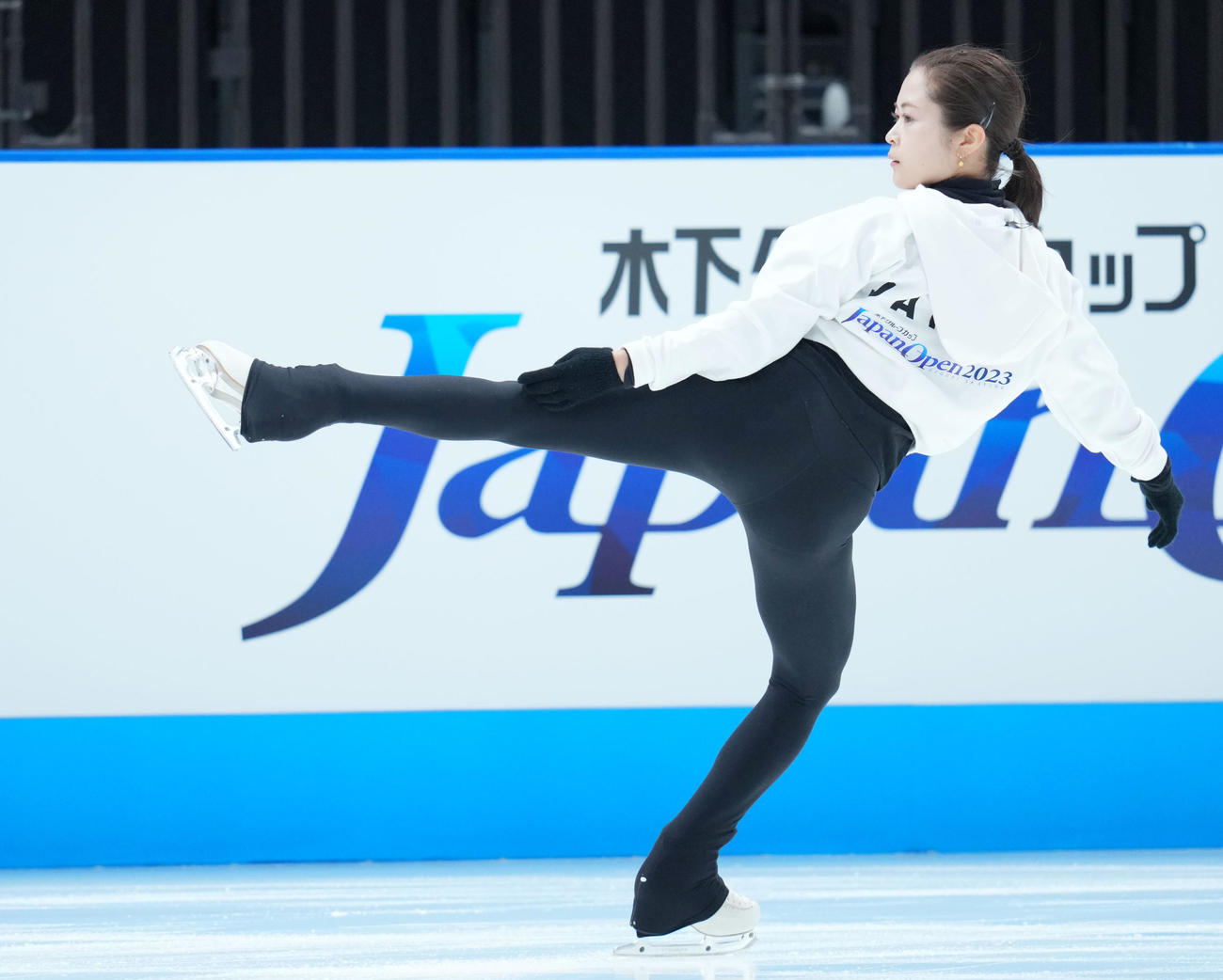 公式練習に臨む宮原（撮影・横山健太）