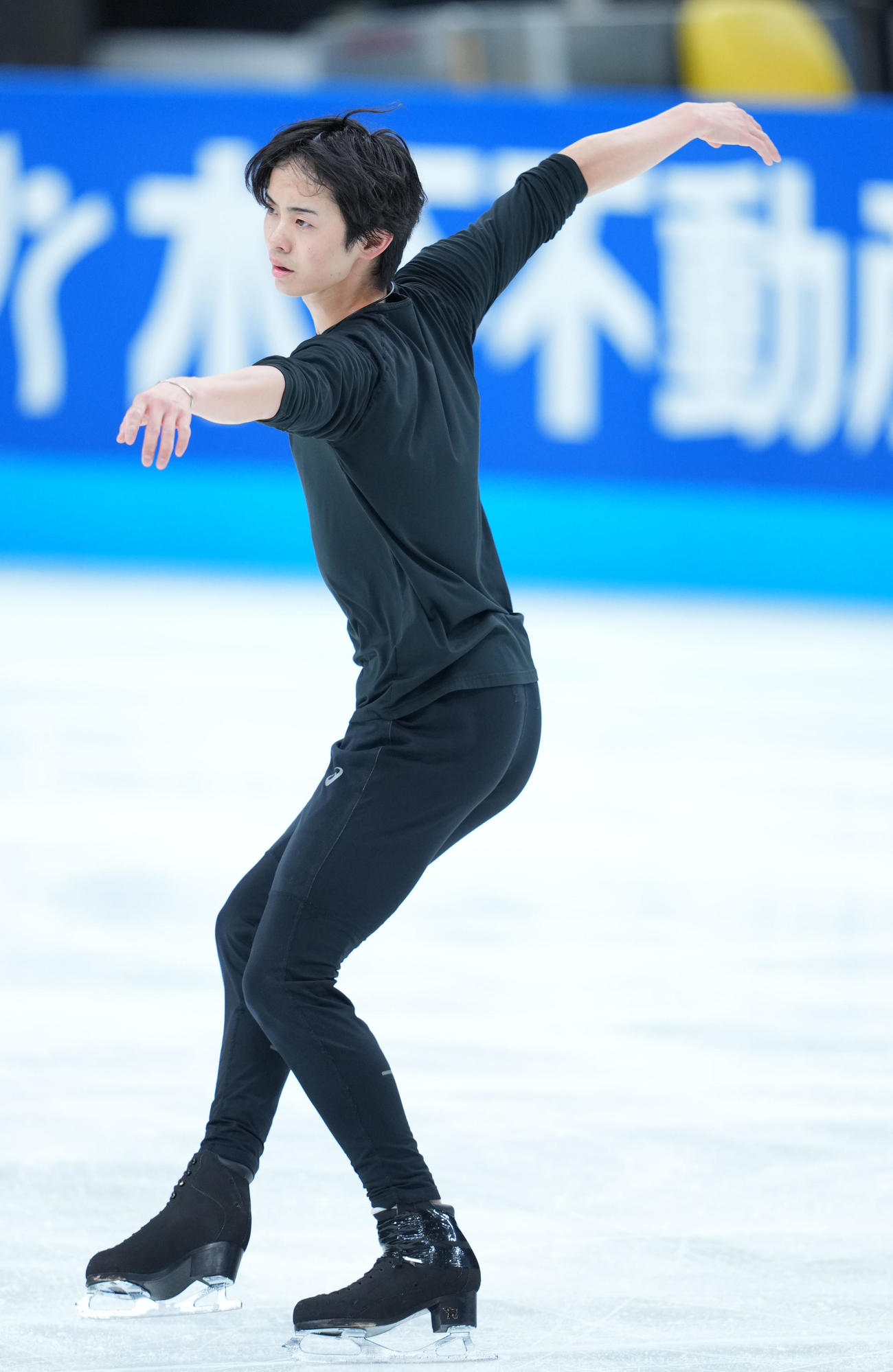 公式練習に臨む島田（撮影・横山健太）