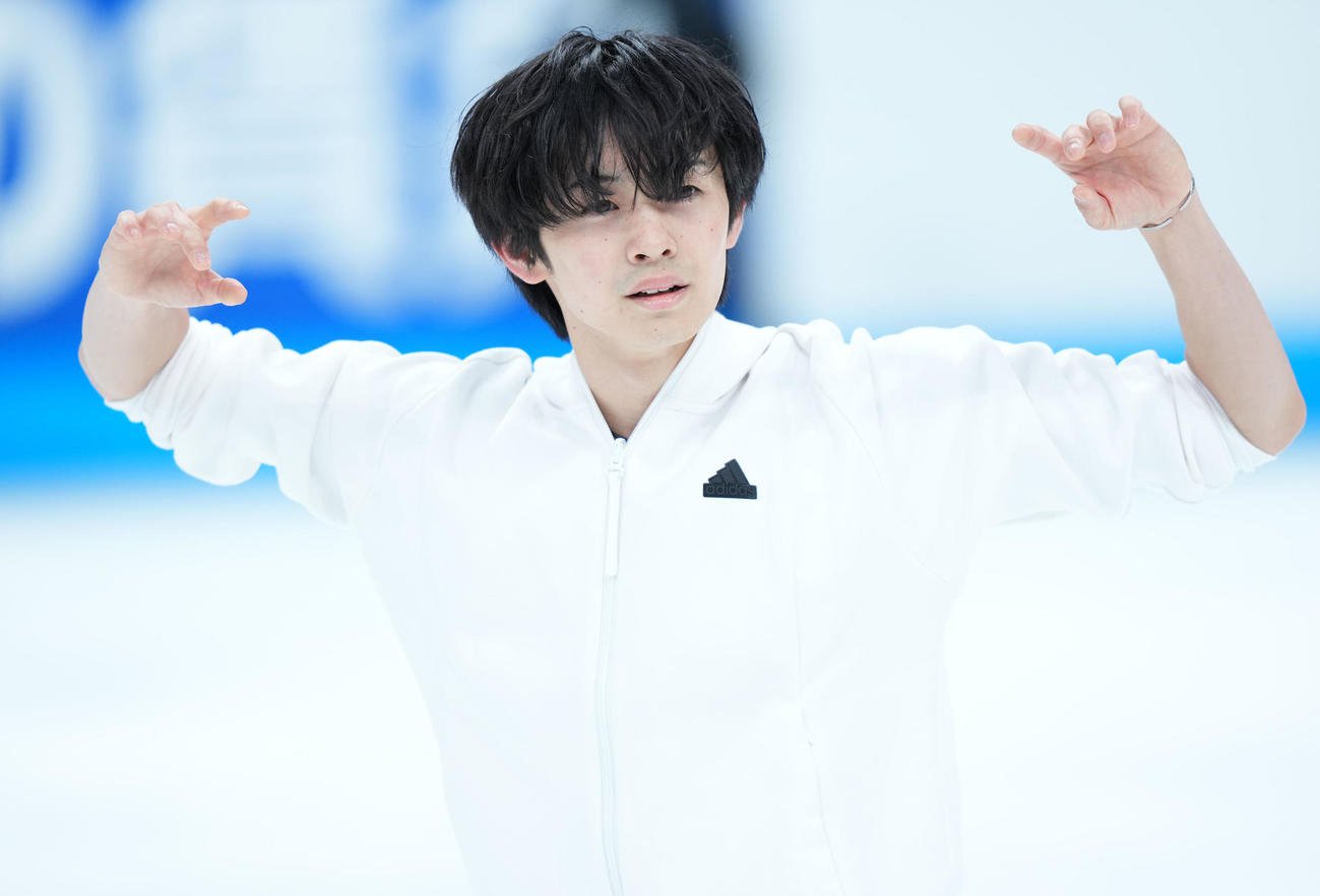 公式練習に臨む島田（撮影・横山健太）