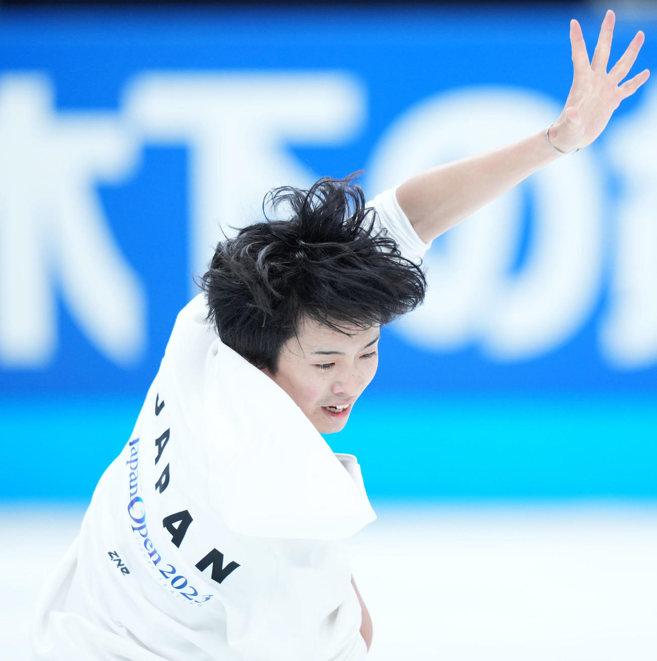 公式練習に臨む島田（撮影・横山健太）
