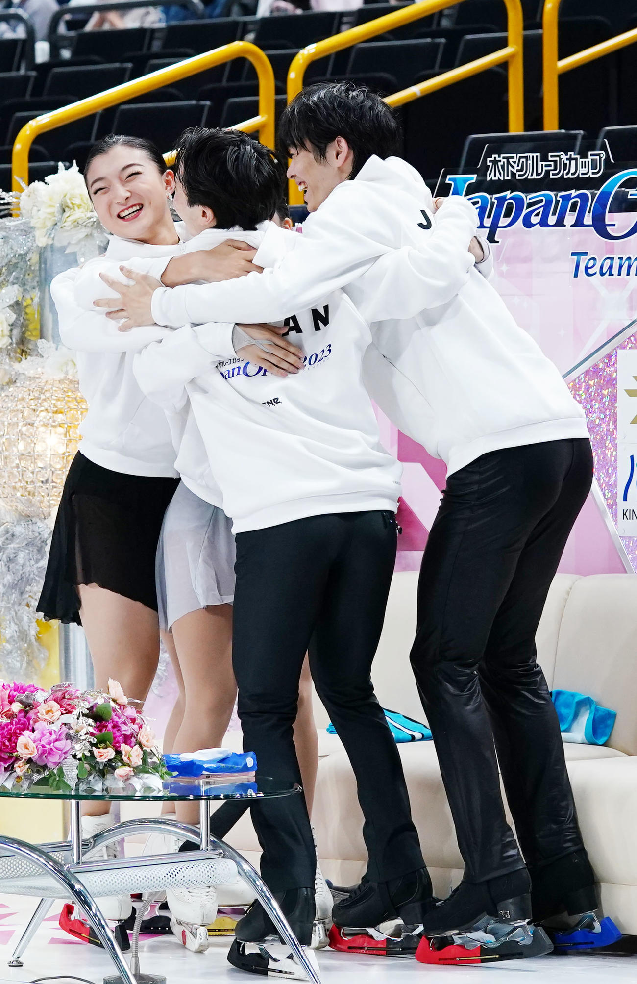 優勝が決まり歓喜する日本代表の選手たち（撮影・横山健太）