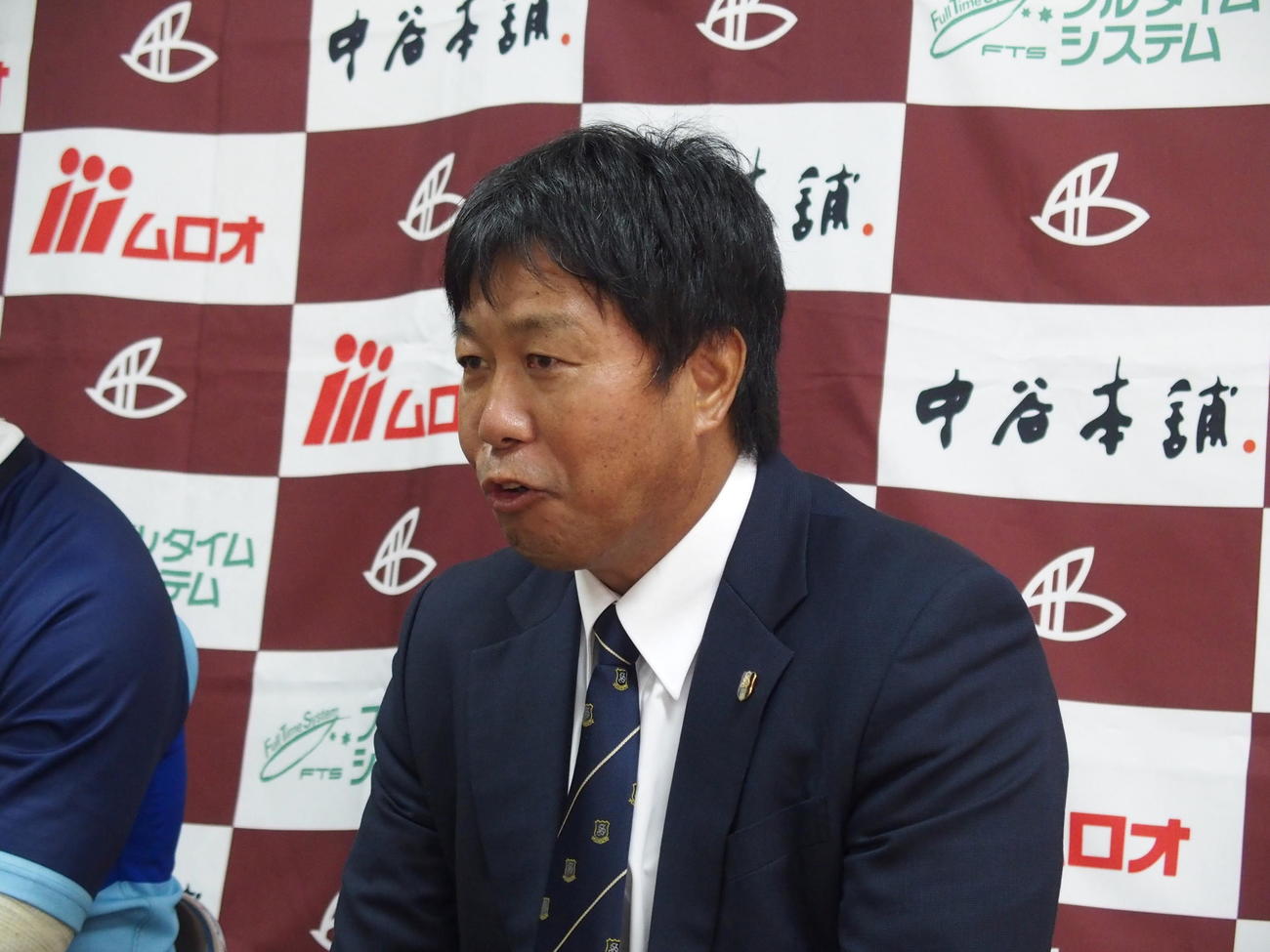 関学大対摂南大　記者会見でコメントする摂南大・瀬川智広監督（撮影・永田淳）