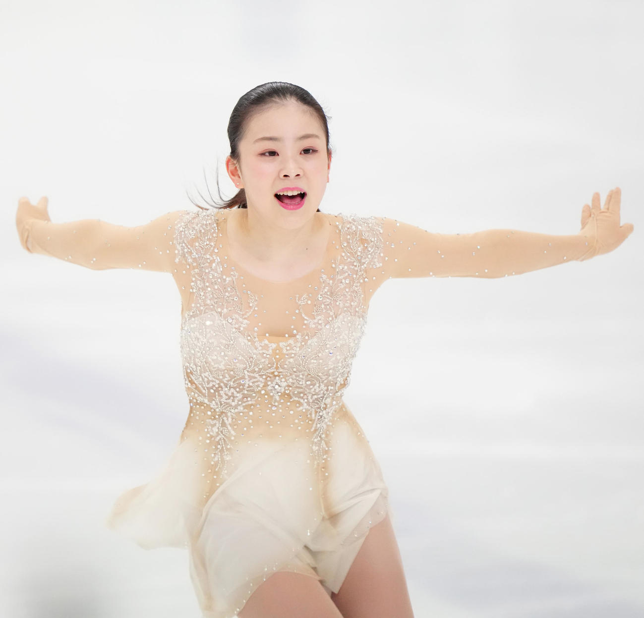 シニア女子ショートプログラムに臨む吉岡詩果（撮影・江口和貴）