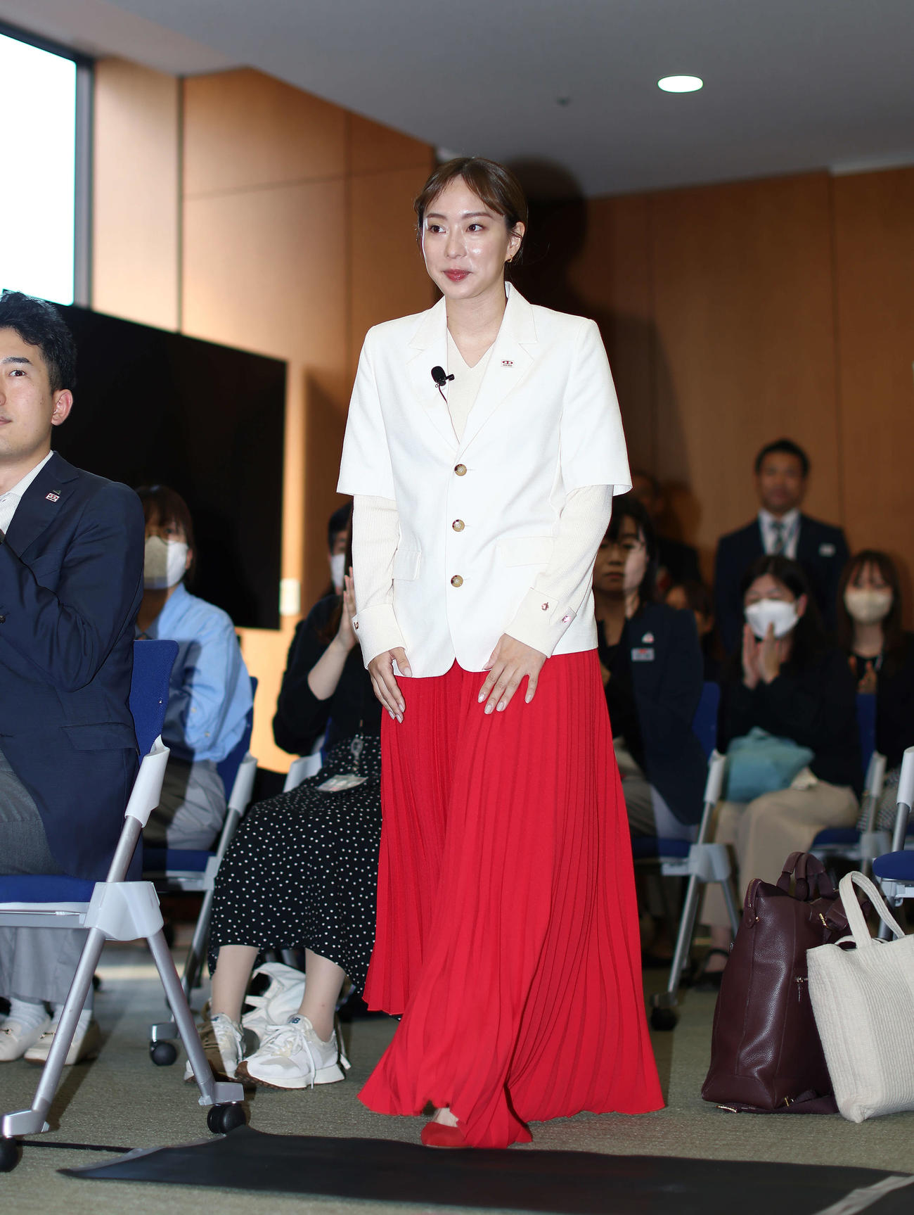 全農オフィシャルアンバサダー就任式に臨む石川佳純さん（撮影・河田真司）