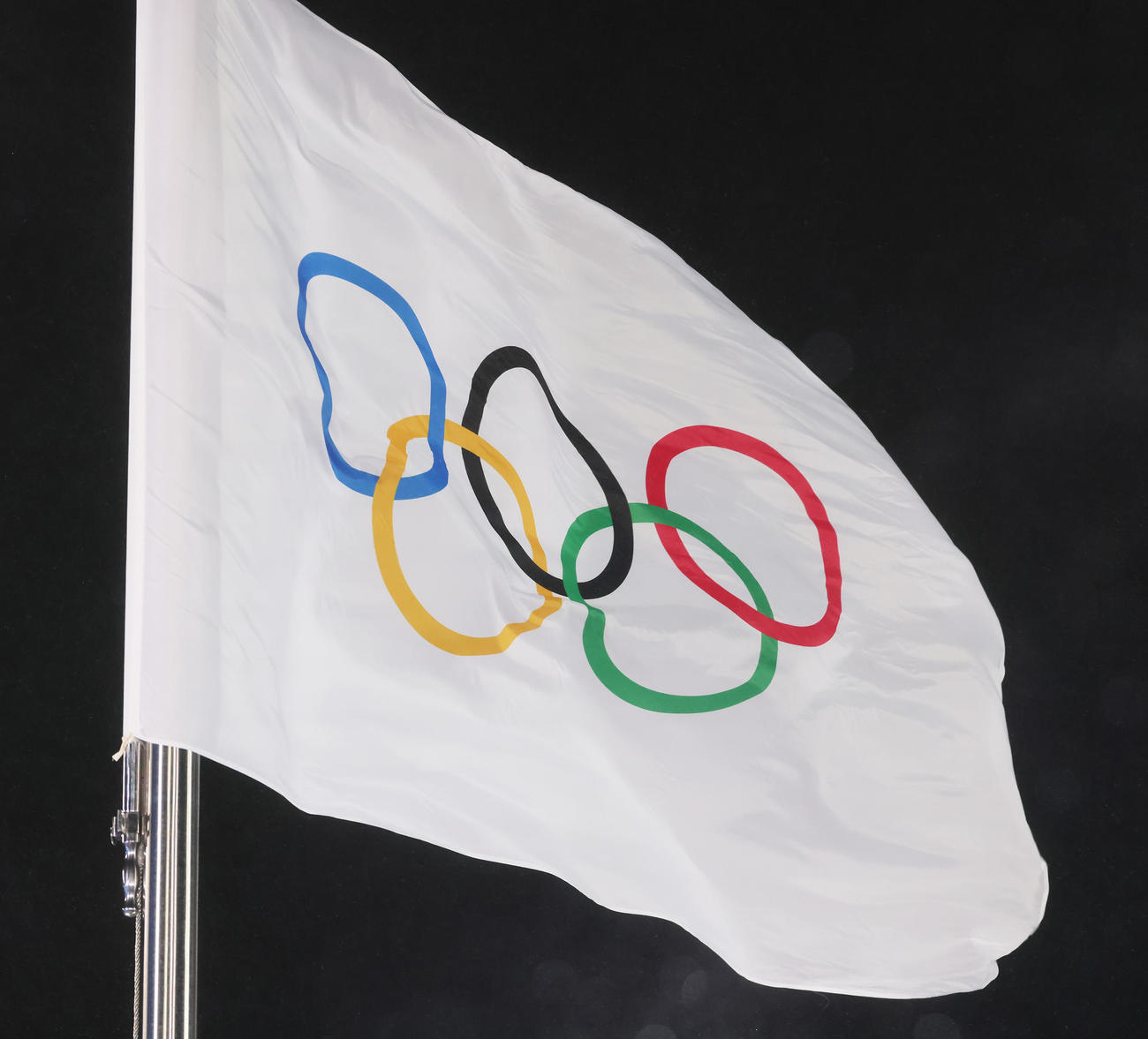 五輪旗（2022年2月撮影）