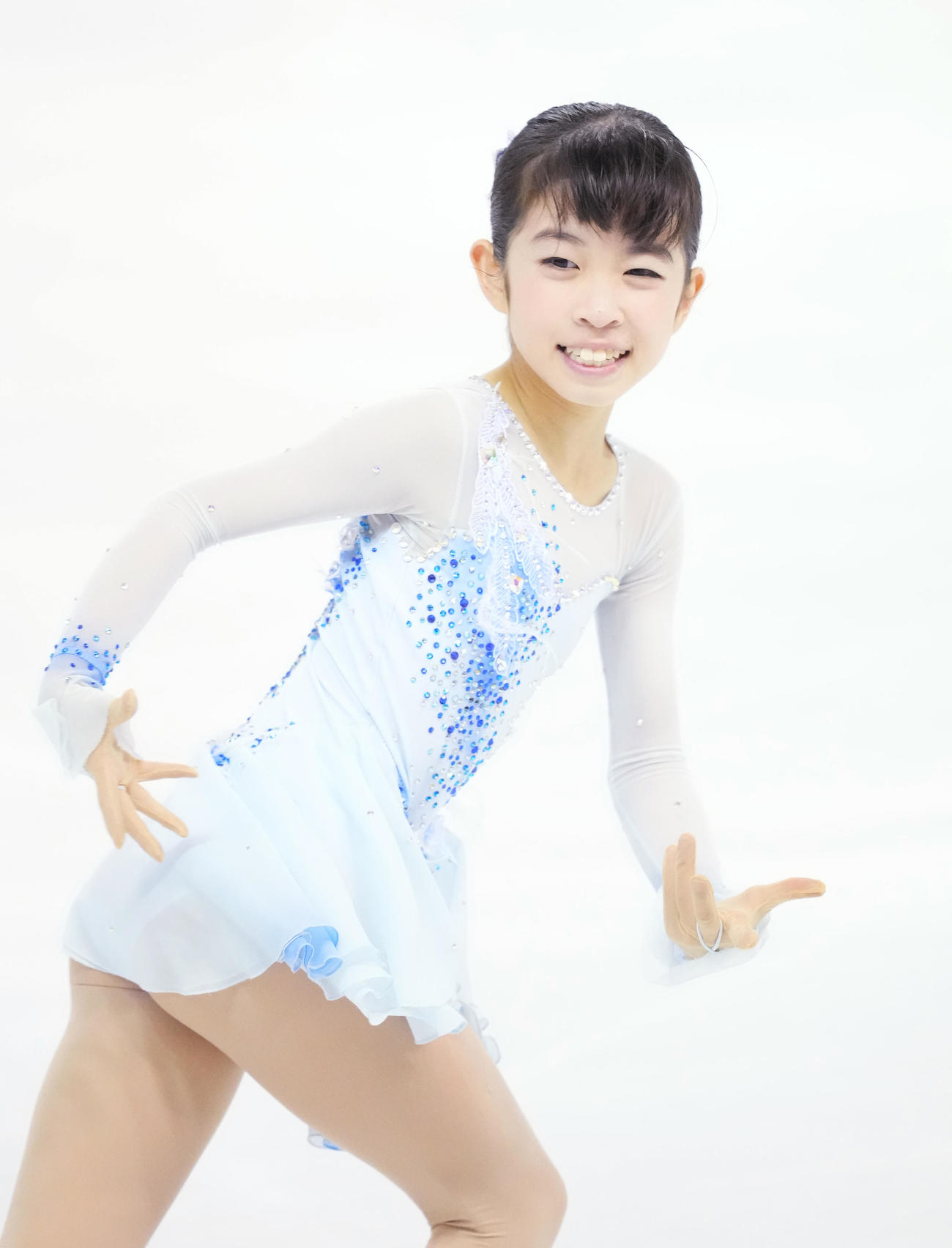 ノービスB女子で演技をする矢島（撮影・菅敏）