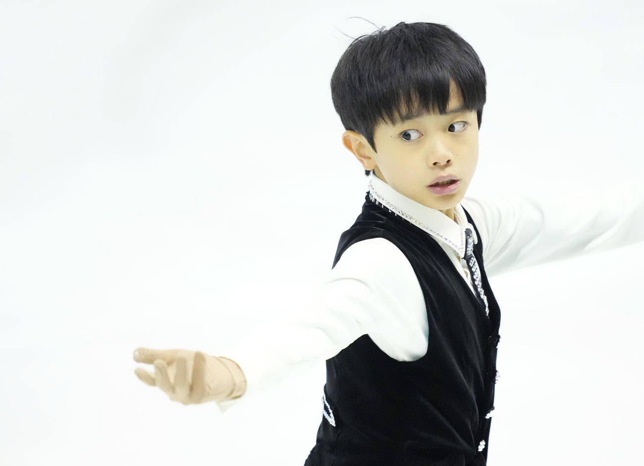 ノービスA男子で演技をする松本（撮影・菅敏）