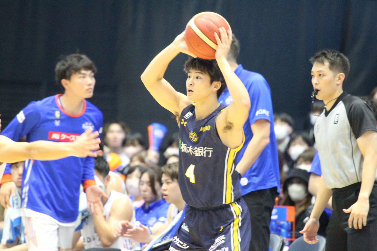 宇都宮対茨城　出場4試合目でプロ初得点をマークした宇都宮四家（撮影・沢田啓太郎）