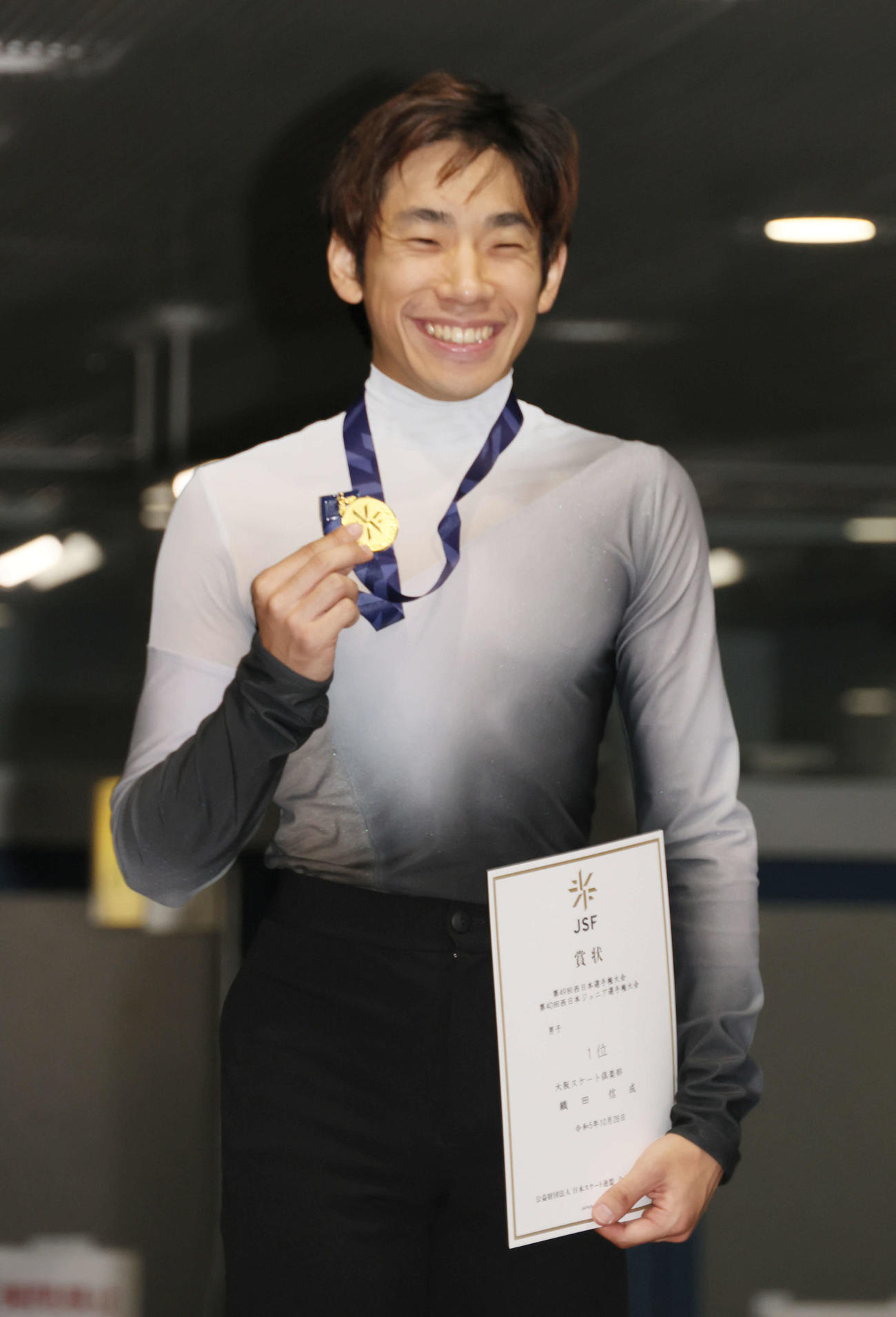 西日本フィギュアスケート選手権　優勝した織田信成（撮影・加藤孝規）