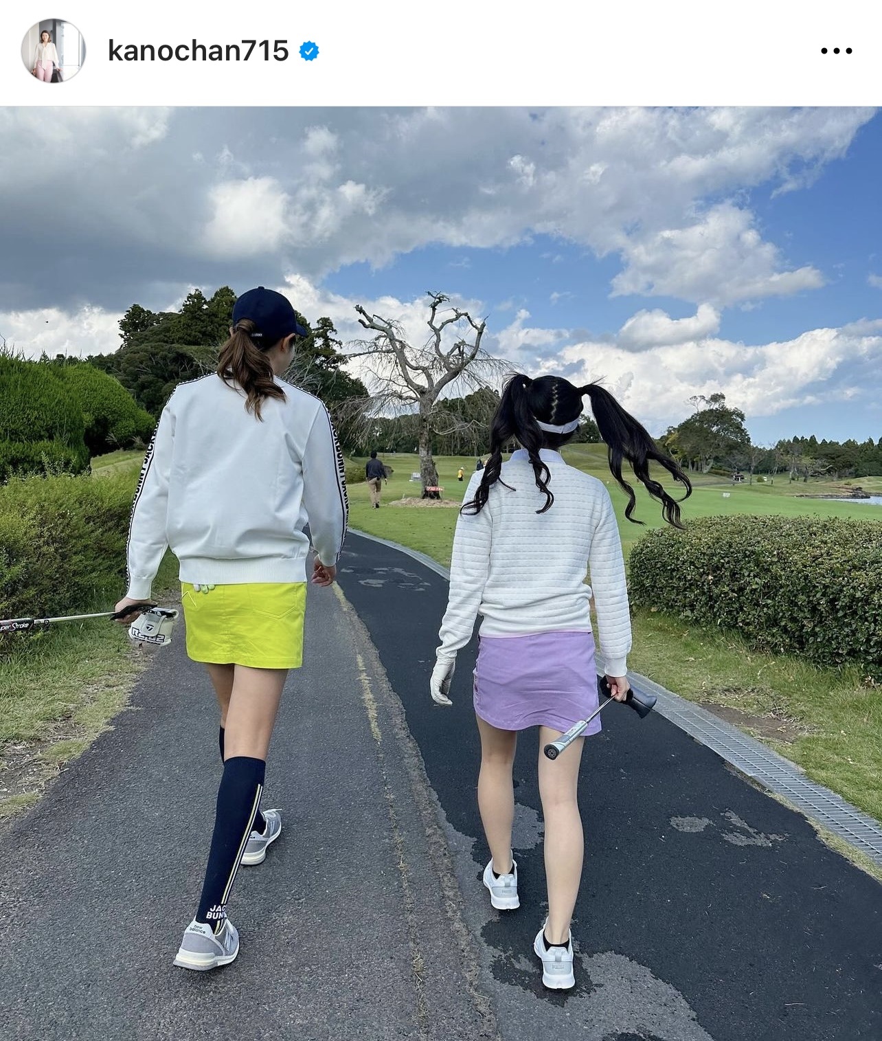海月らん（右）と移動する狩野舞子さん（狩野舞子さんのインスタグラムから）