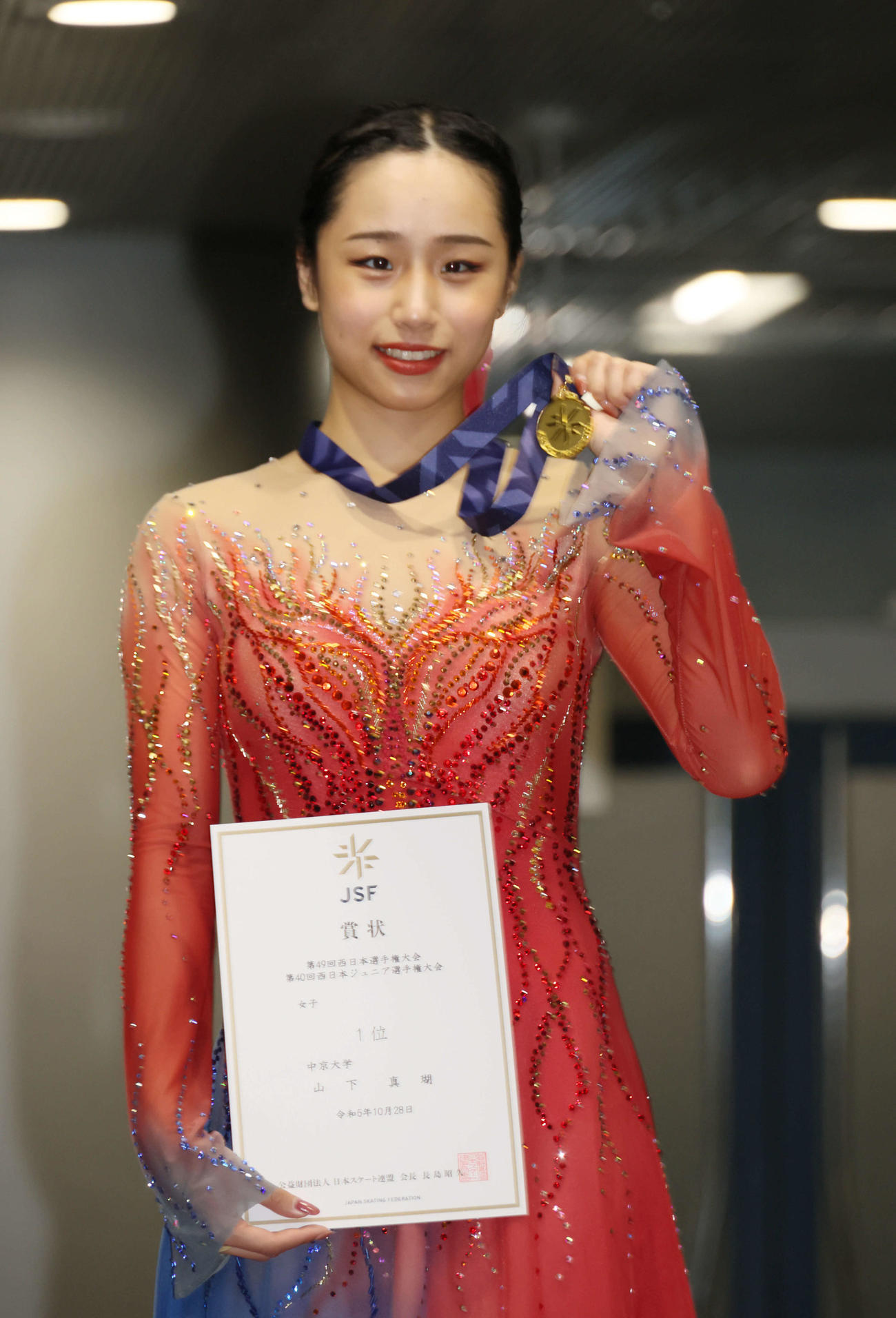 西日本フィギュアスケート選手権　優勝した山下（撮影・加藤孝規）