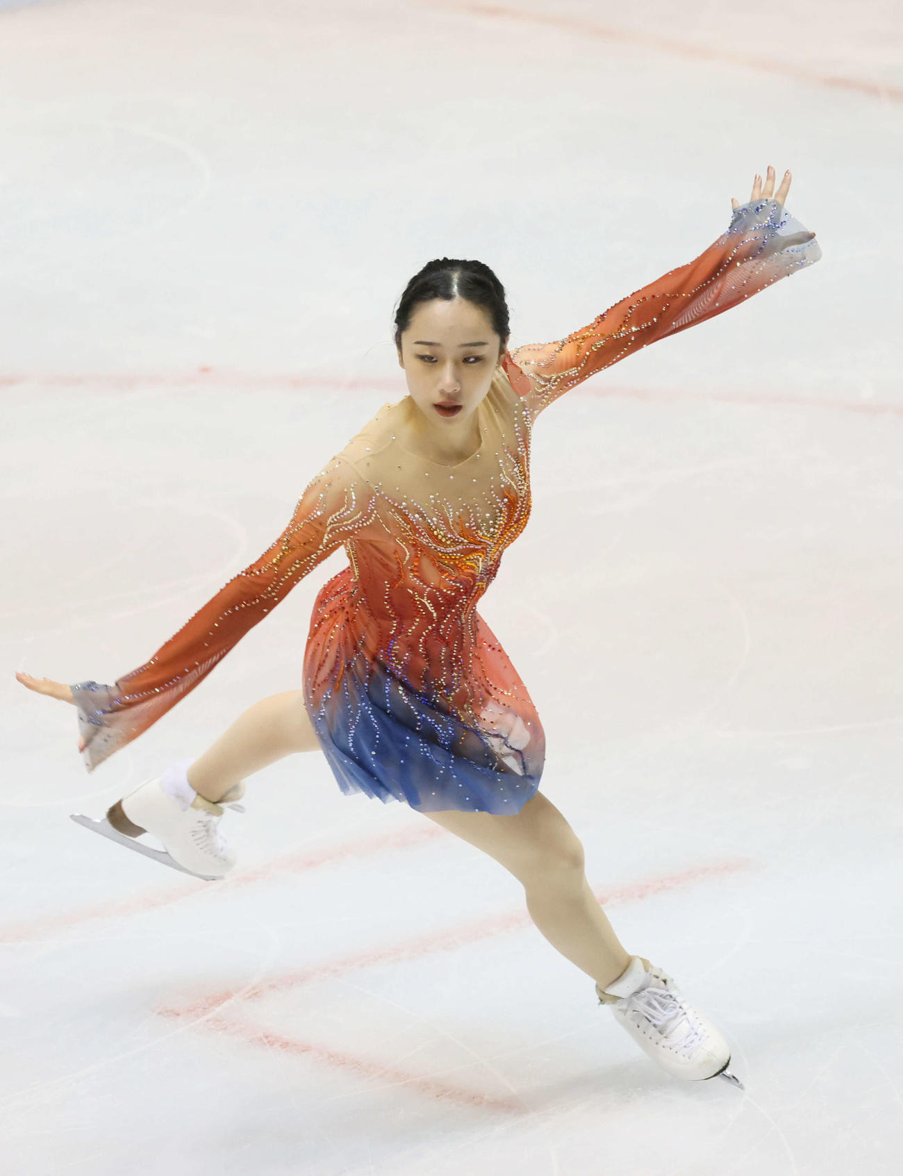 西日本フィギュアスケート選手権　女子フリーの演技を披露する山下（撮影・加藤孝規）