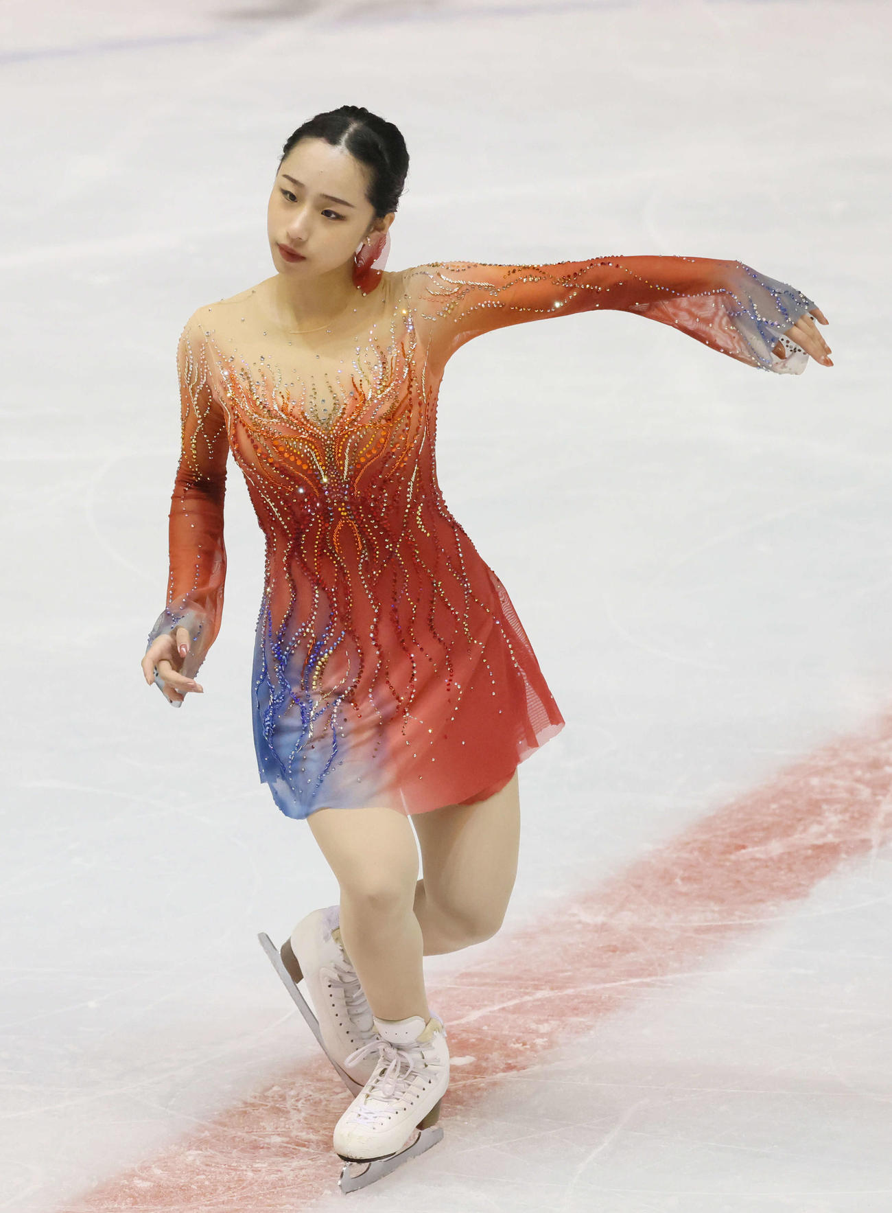 西日本フィギュアスケート選手権　女子フリーの演技を披露する山下（撮影・加藤孝規）