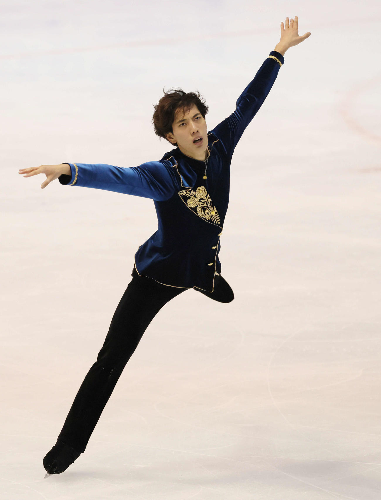西日本フィギュアスケート選手権　男子フリーで演技する三宅星南（撮影・加藤孝規）