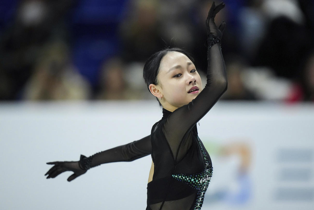 2位に入ったキム・チェヨンのフリーの演技（AP）