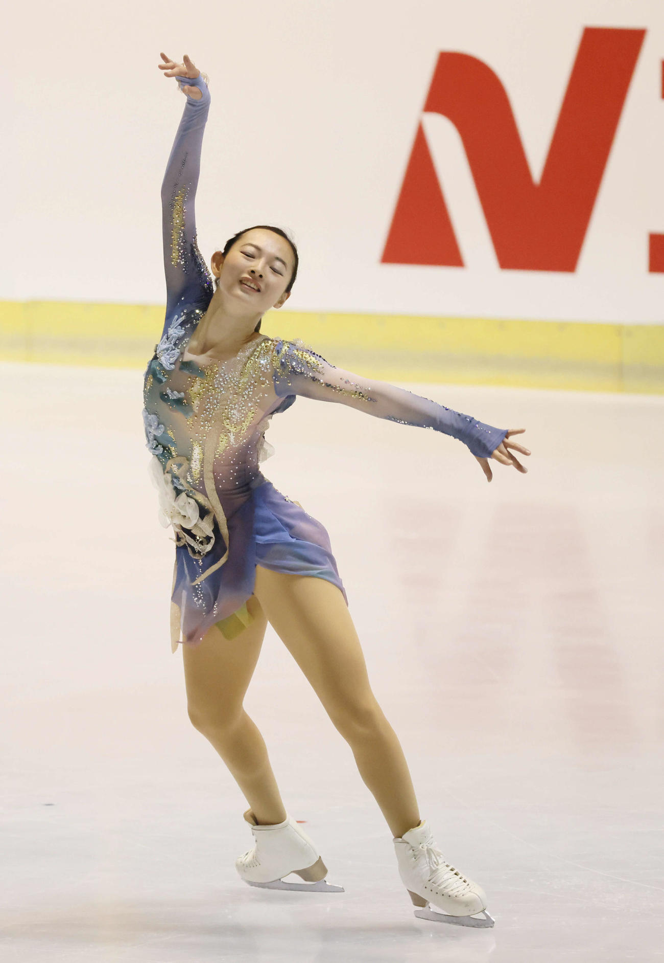 西日本フィギュアスケート選手権　女子フリーフェリーの演技を披露する大庭（撮影・加藤孝規）