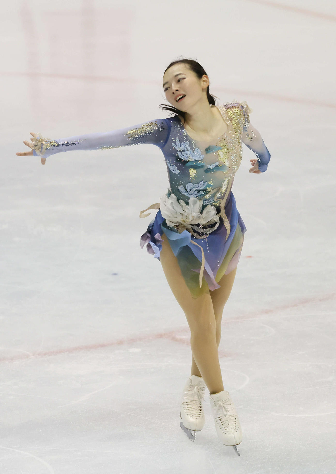 西日本フィギュアスケート選手権　女子フリーフェリーの演技を披露する大庭（撮影・加藤孝規）