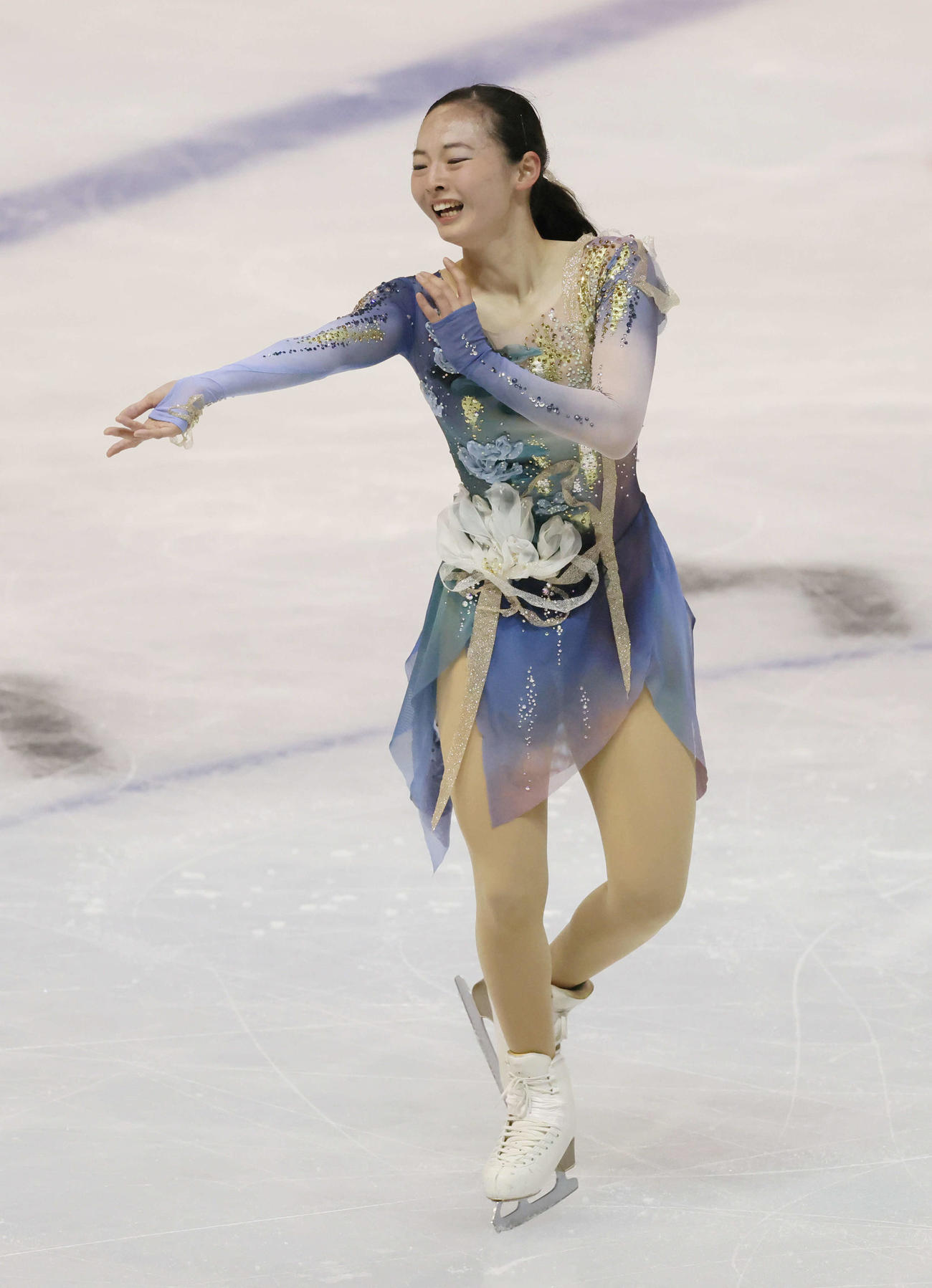 西日本フィギュアスケート選手権　女子フリーフェリーの演技を披露する大庭（撮影・加藤孝規）