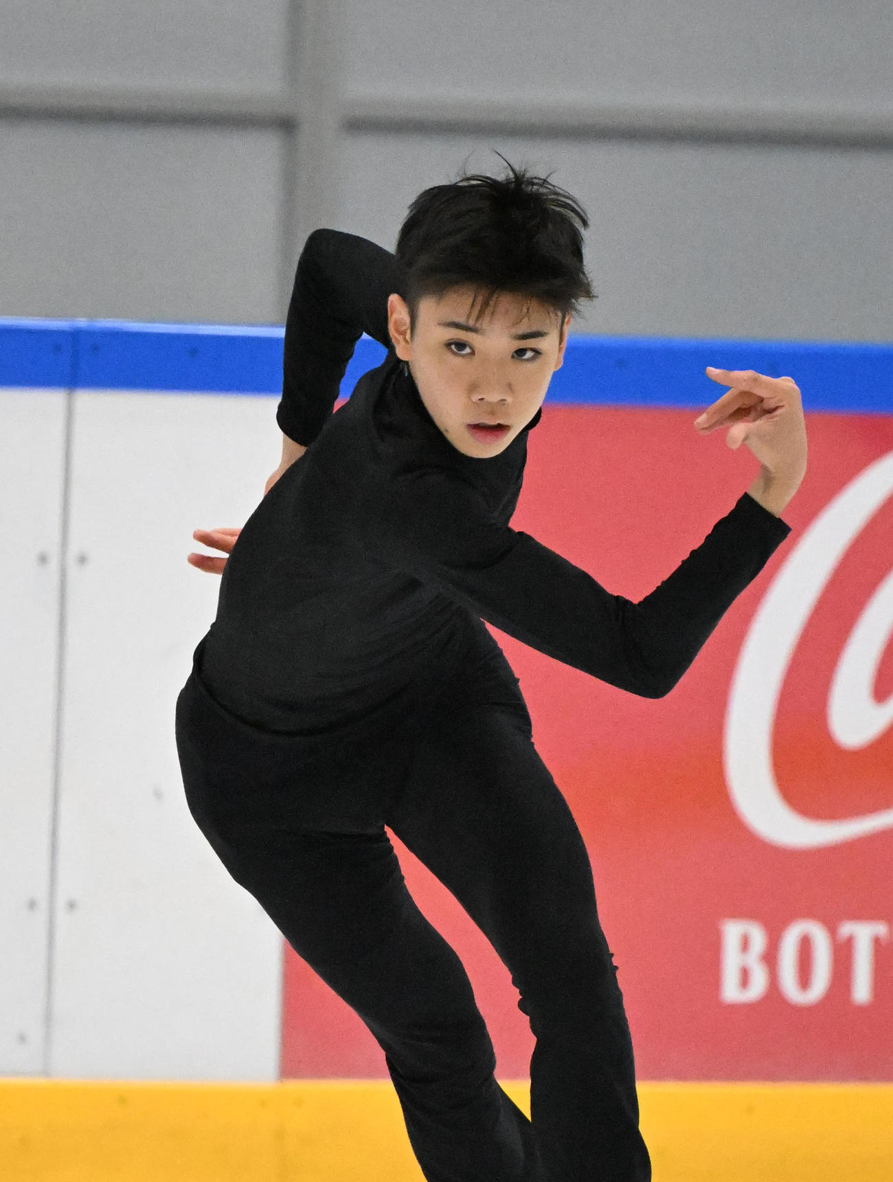 合宿で演技を披露する田内誠悟（2023年7月29日撮影）