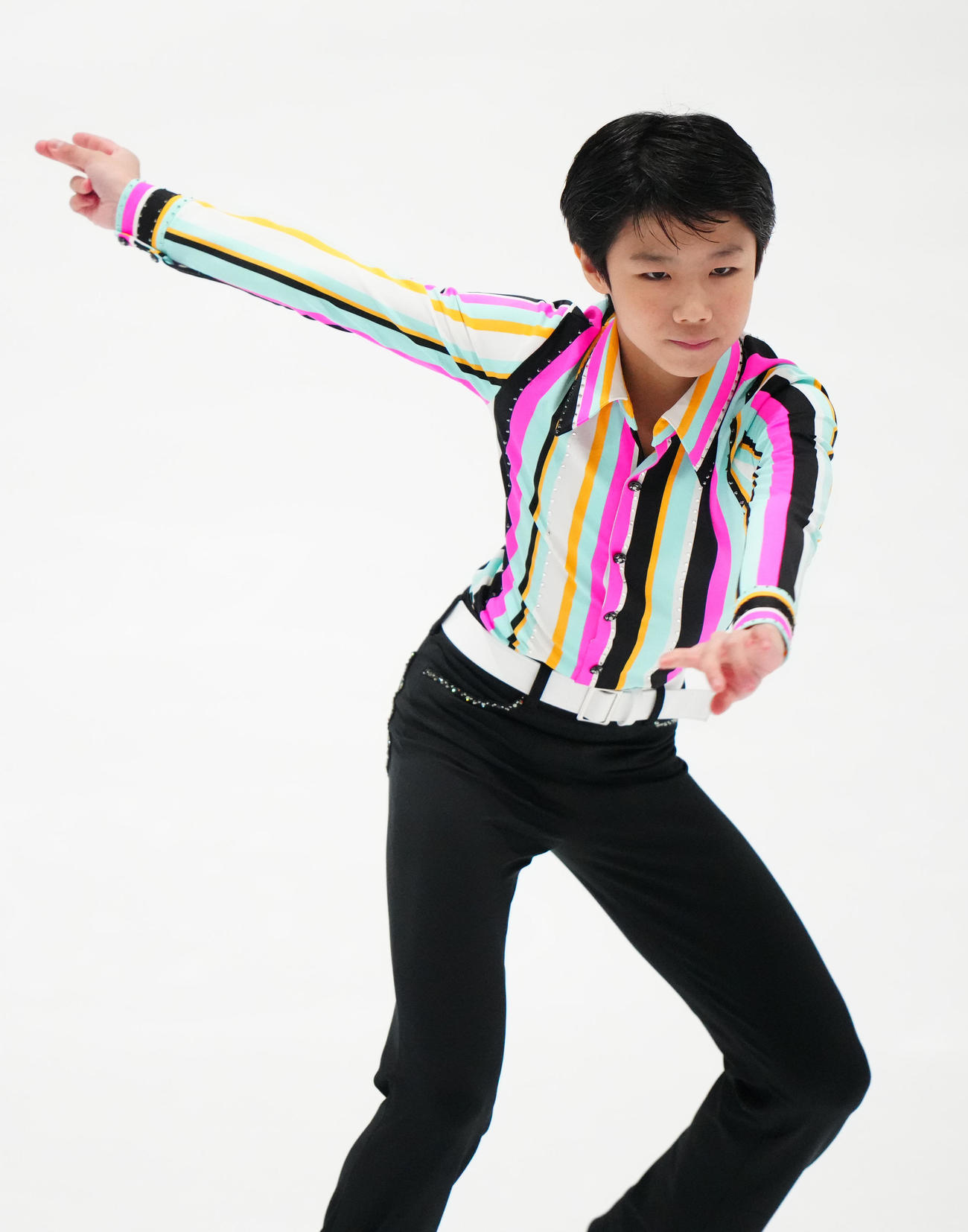 ジュニア男子SPで演技する西野太翔（撮影・江口和貴）