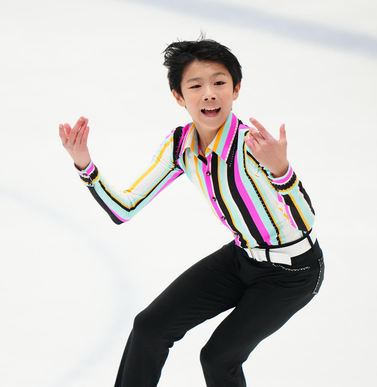ジュニア男子SPで演技する西野太翔（撮影・江口和貴）