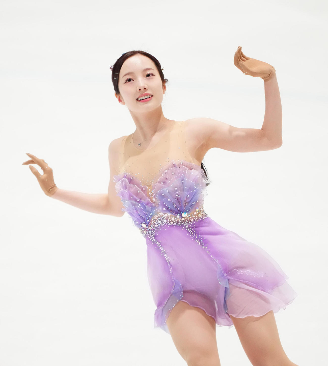 女子フリーで演技する本田真凜（撮影・江口和貴）