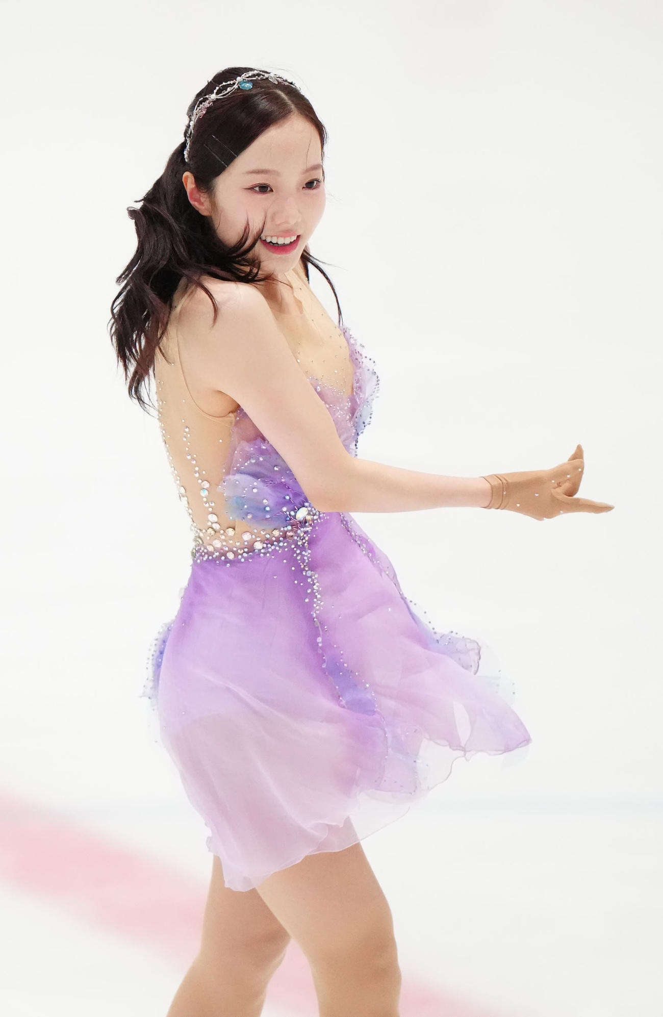 女子フリーで演技する本田真凜（撮影・江口和貴）