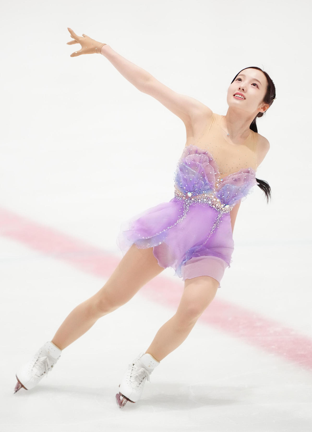 女子フリーで演技する本田真凜（撮影・江口和貴）