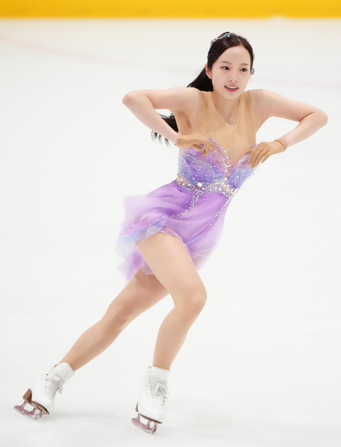女子フリーで演技する本田真凜（撮影・江口和貴）