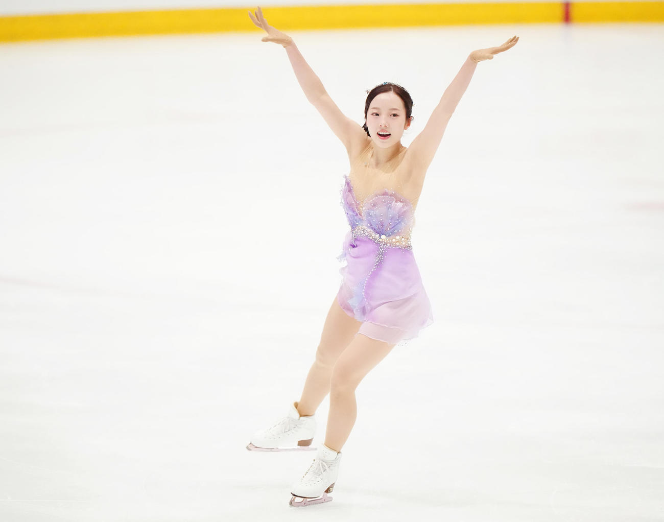 女子フリーで演技する本田真凜（撮影・江口和貴）