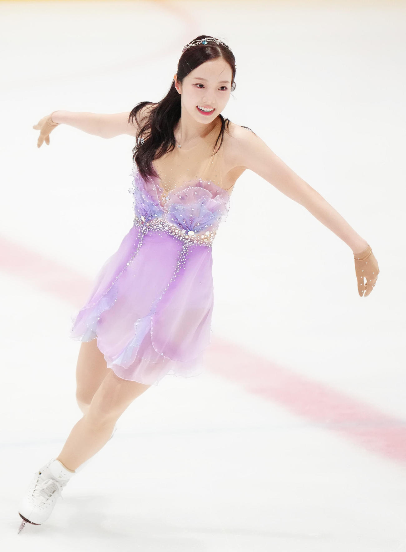 女子フリーで演技する本田真凜（撮影・江口和貴）