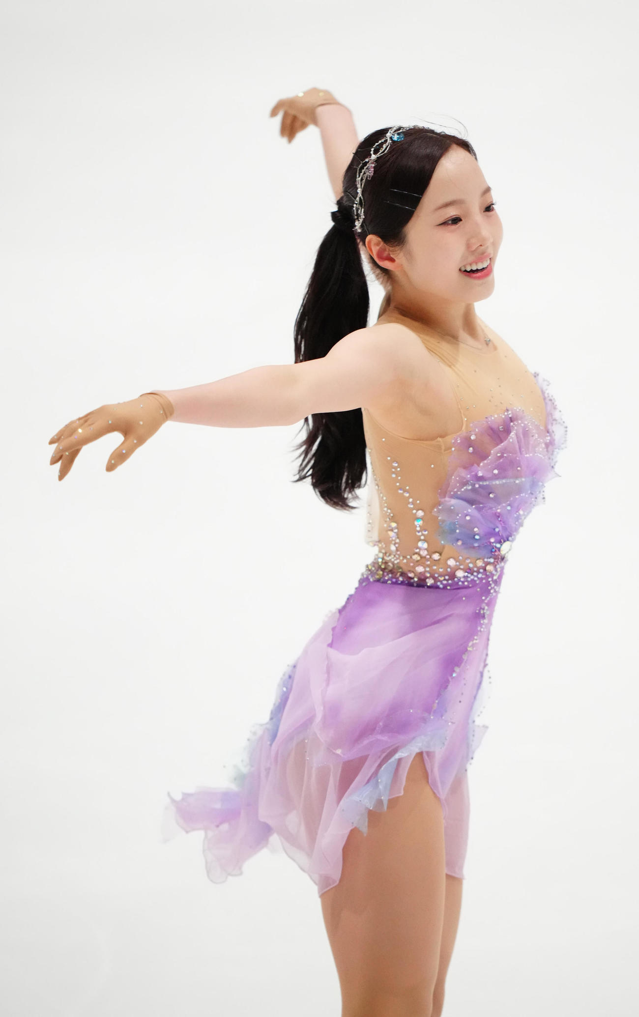 女子フリーで演技する本田真凜（撮影・江口和貴）