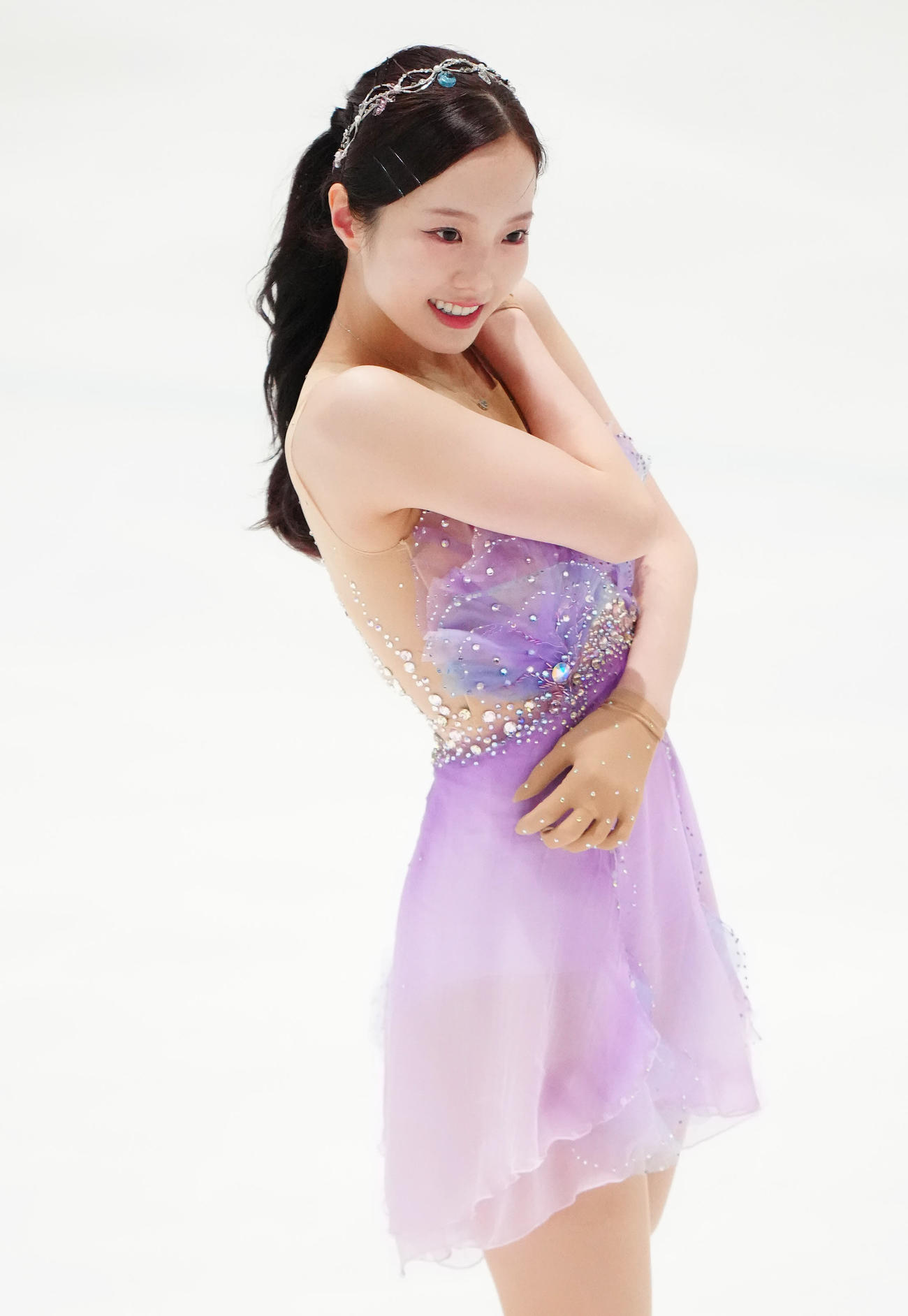 女子フリーで演技する本田真凜（撮影・江口和貴）