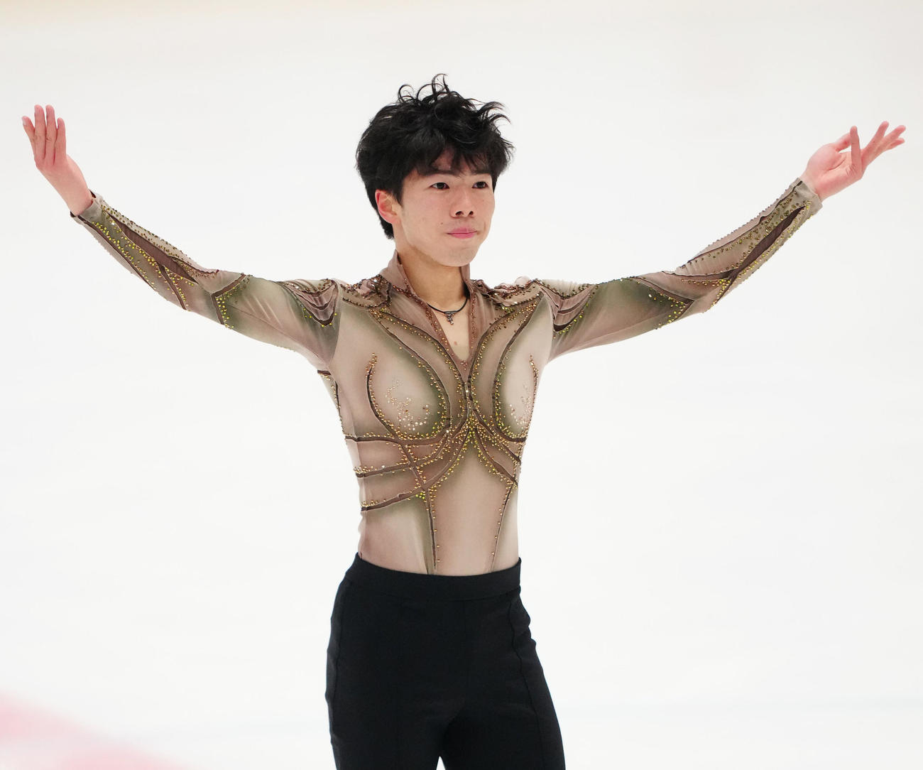 男子フリーの演技を終えた佐藤駿（撮影・江口和貴）