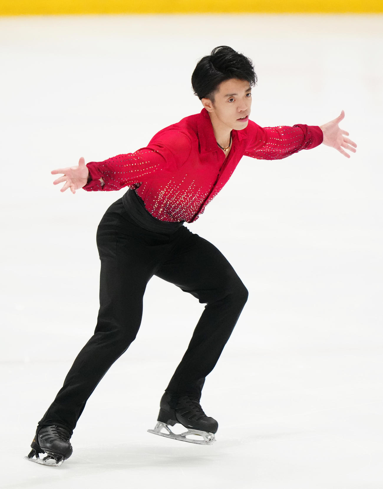 男子フリーで演技する坪井聖弥（撮影・江口和貴）