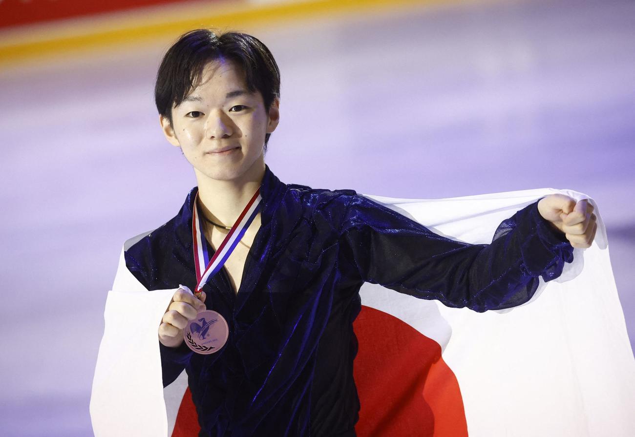 第3戦フランス杯3位の鍵山優真（ロイター）