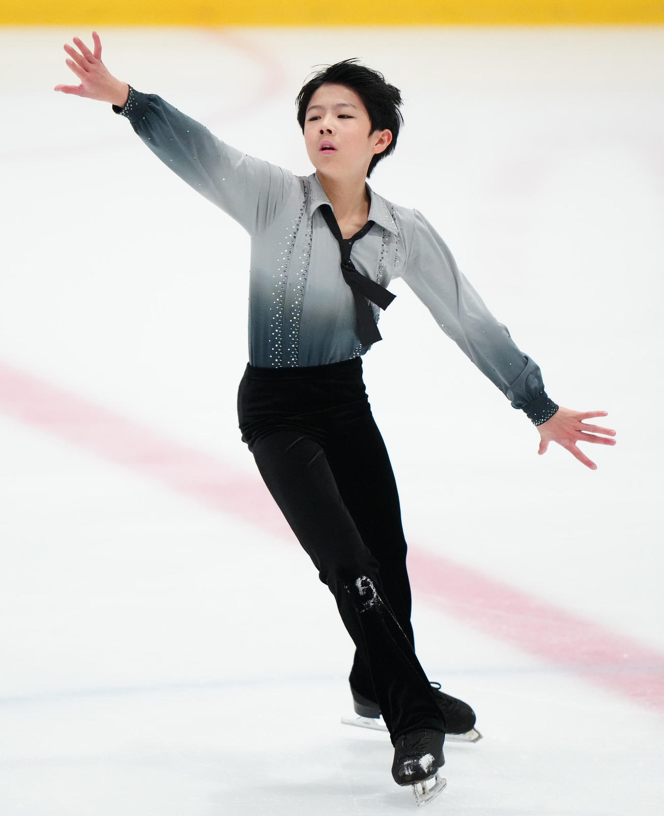 ジュニア男子フリーで演技する西野太翔（撮影・江口和貴）
