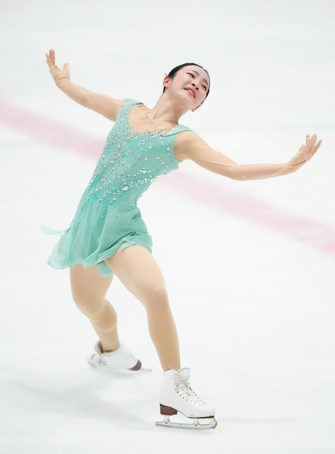 ジュニア女子フリーで演技する高木謡（撮影・江口和貴）