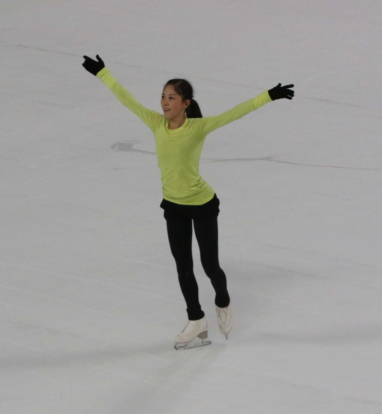 中国杯の公式練習で本番に備えた吉田陽菜