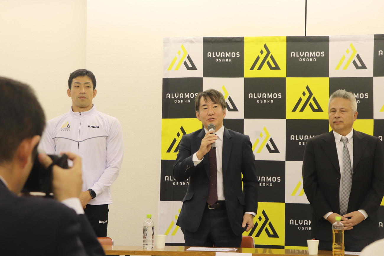 会見に出席したオーナーの宮田昌彦氏（撮影・竹本穂乃加）