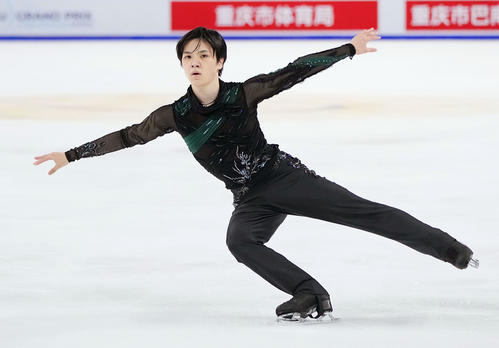 男子フリー　演技する宇野昌磨（共同）